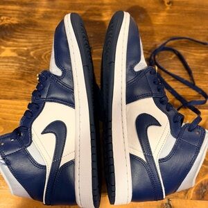 Nike air Jordan’s Navy and White High-Top Sneakers